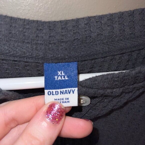 Old Navy Tall Long Sleeve Grey Henley - Picture 2 of 2